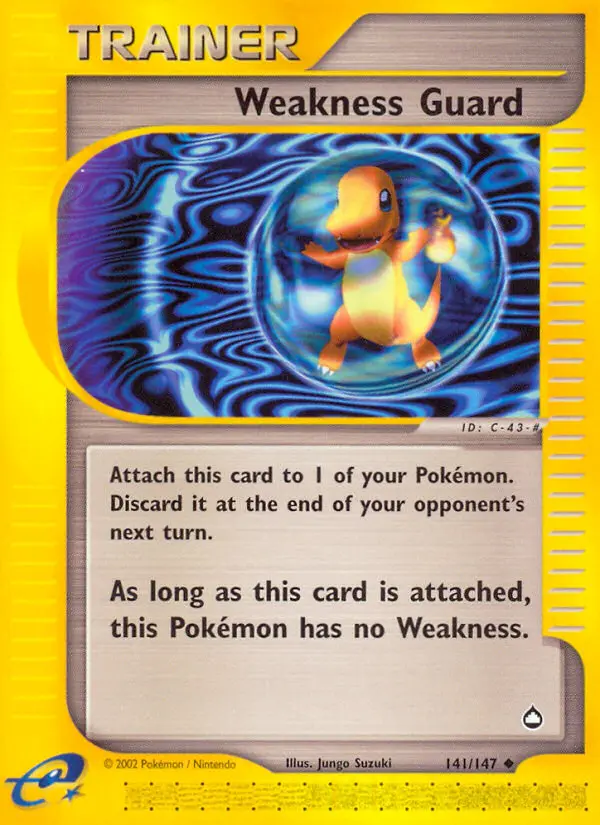 Weakness Guard Uncommon Pokemon card #141 from Aquapolis