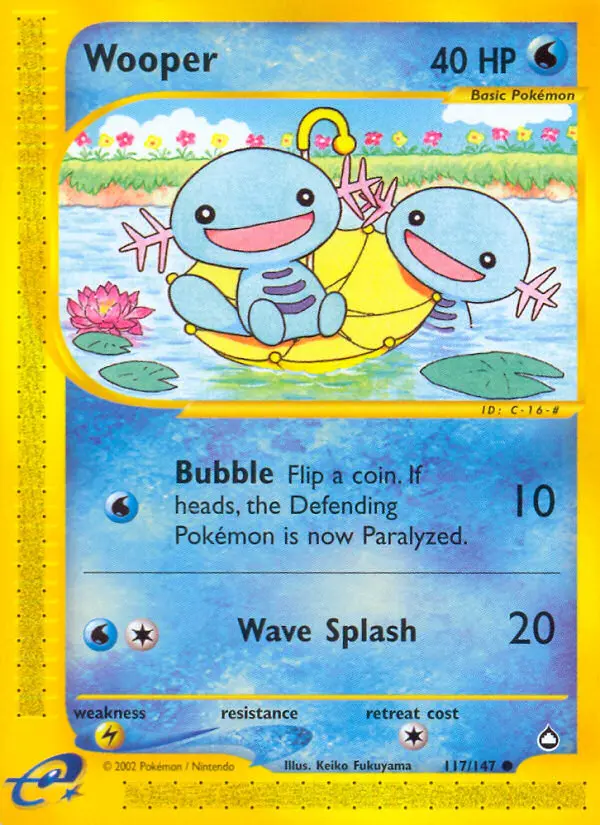 Wooper Common Pokemon card #117 from Aquapolis