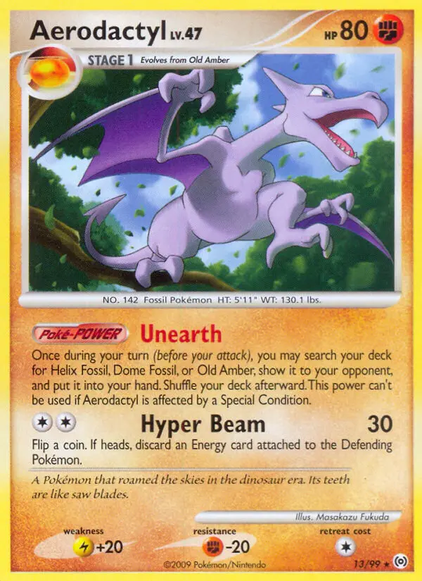 Aerodactyl Rare Pokemon card #13 from Arceus