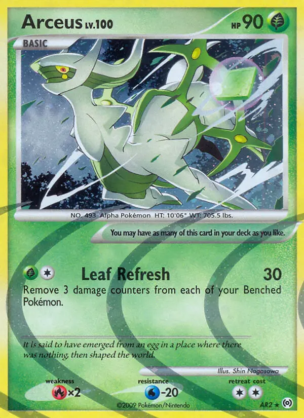 Arceus Rare Pokemon card #AR2 from Arceus