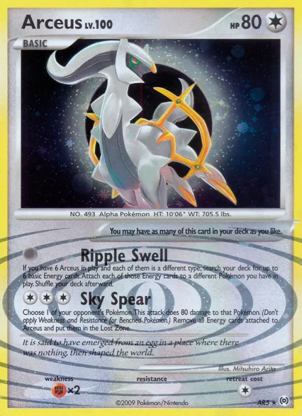 Arceus Rare Pokemon card #AR5 from Arceus