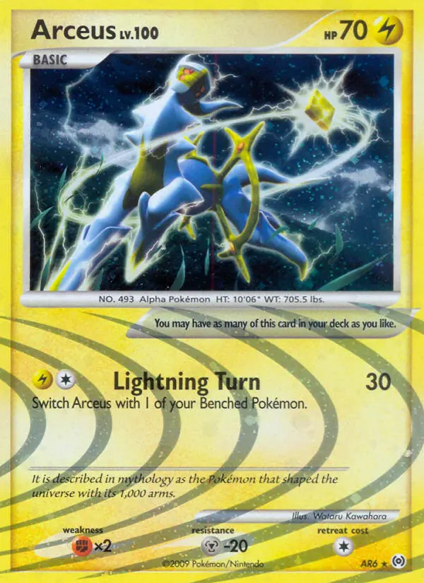 Arceus Rare Pokemon card #AR6 from Arceus