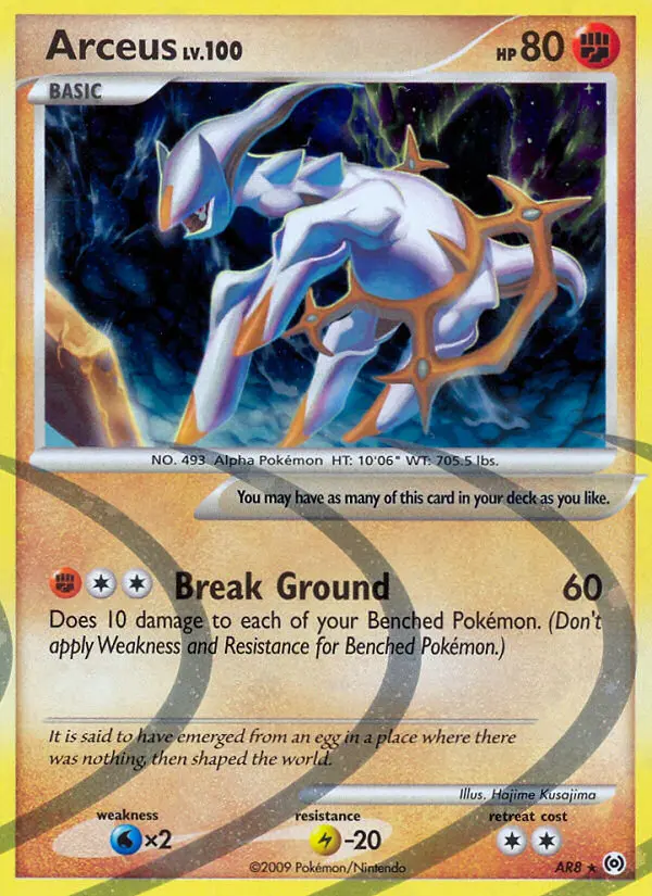 Arceus Rare Pokemon card #AR8 from Arceus