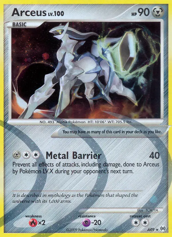 Arceus Rare Pokemon card #AR9 from Arceus