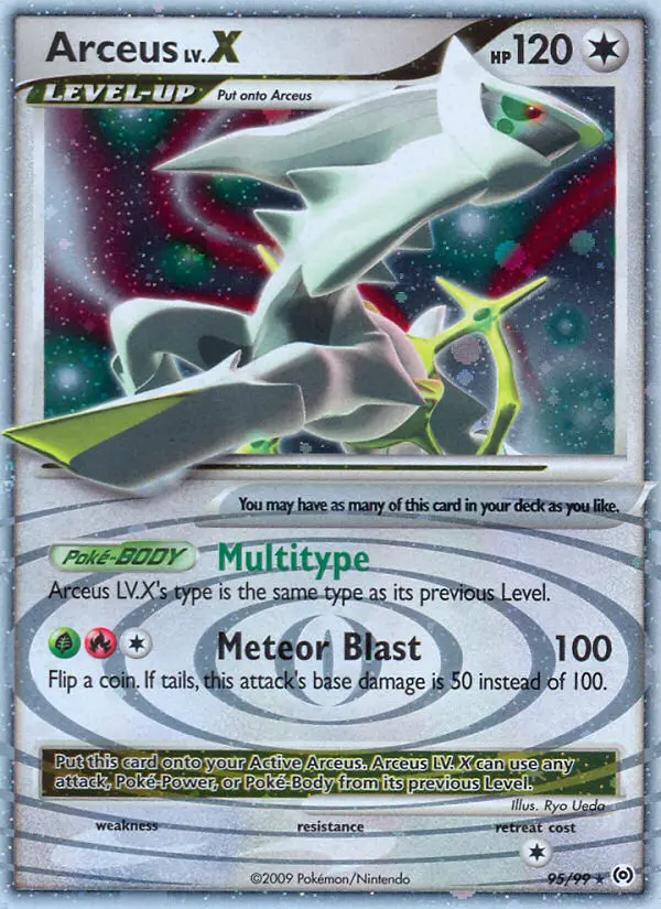 Arceus LV. X Rare Holo LV.X Pokemon card #95 from Arceus