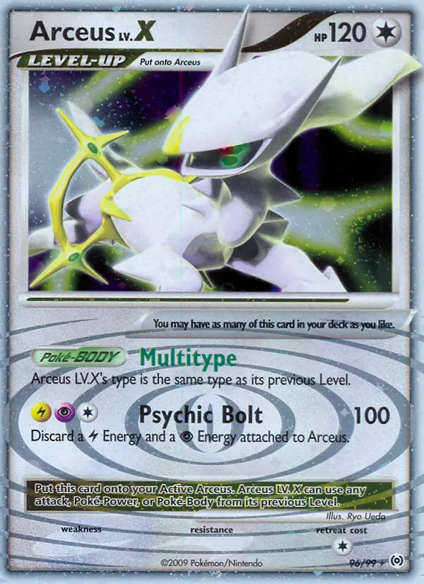 Arceus LV. X Rare Holo LV.X Pokemon card #96 from Arceus