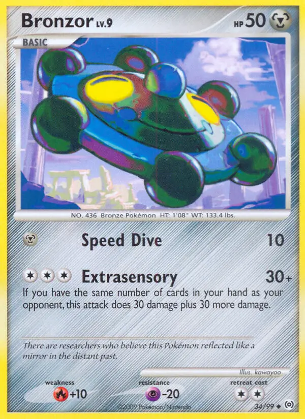 Bronzor Uncommon Pokemon card #34 from Arceus