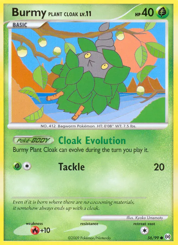 Burmy Plant Cloak Common Pokemon card #56 from Arceus