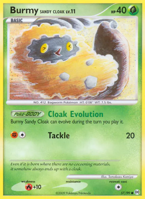 Burmy Sandy Cloak Common Pokemon card #57 from Arceus