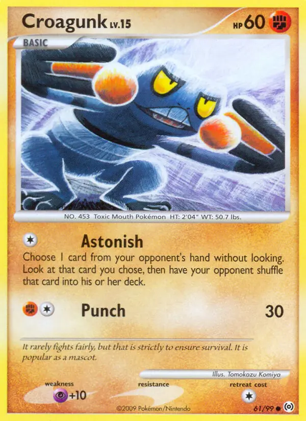 Croagunk Common Pokemon card #61 from Arceus