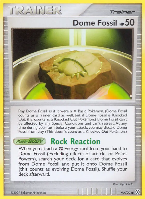 Dome Fossil Common Pokemon card #92 from Arceus