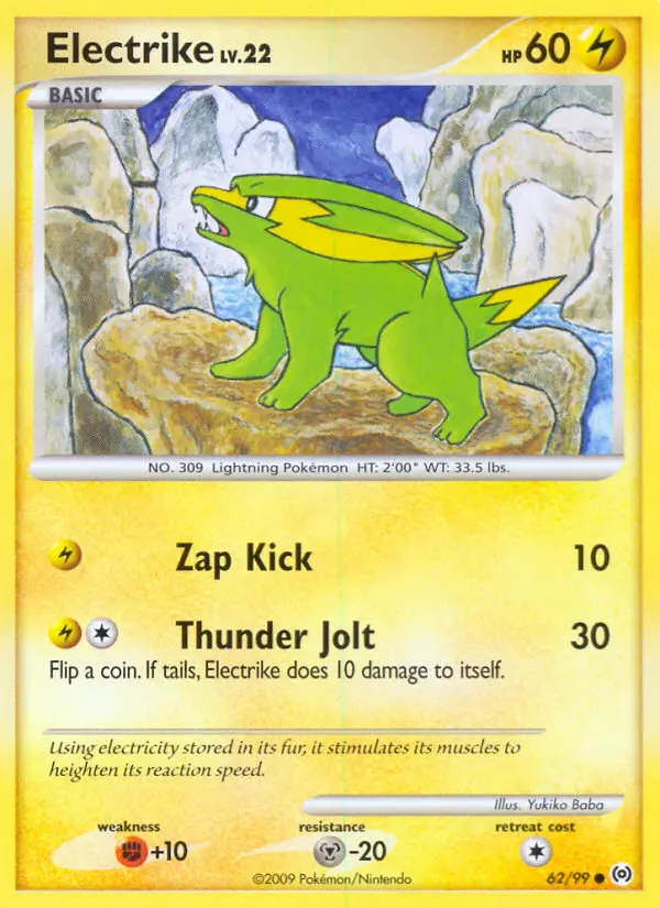 Electrike Common Pokemon card #62 from Arceus