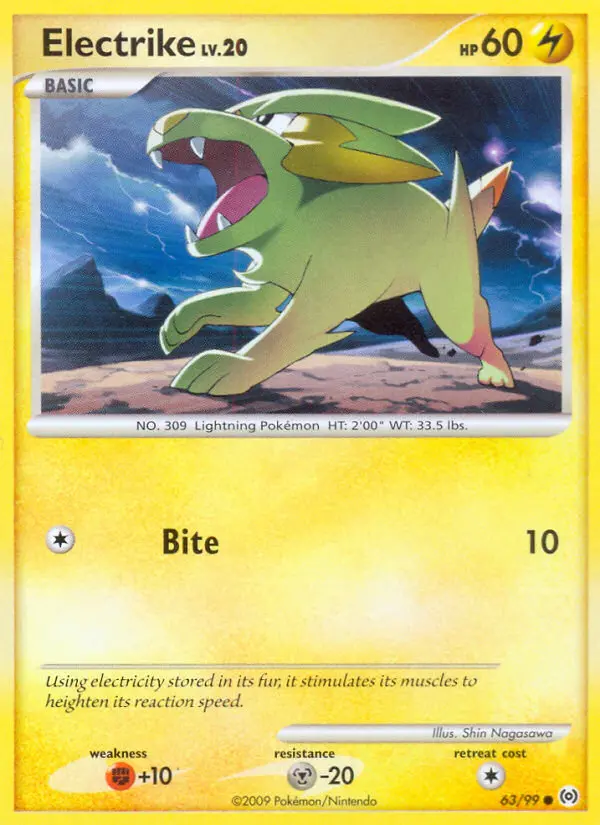 Electrike Common Pokemon card #63 from Arceus