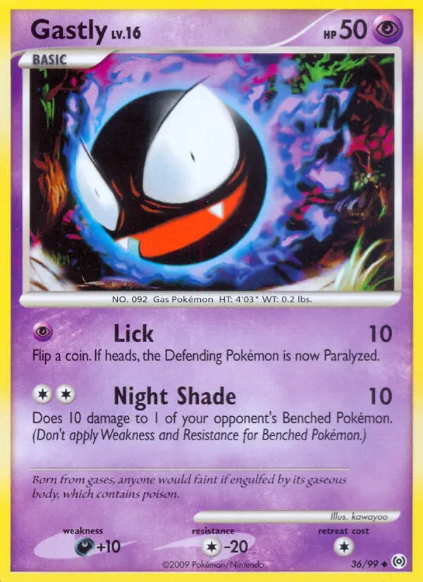 Gastly Uncommon Pokemon card #36 from Arceus