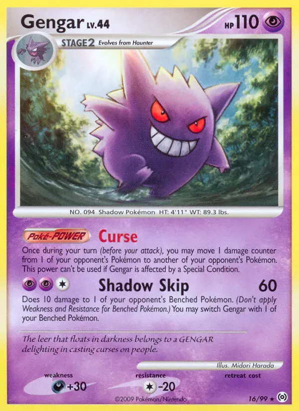 Gengar Rare Pokemon card #16 from Arceus