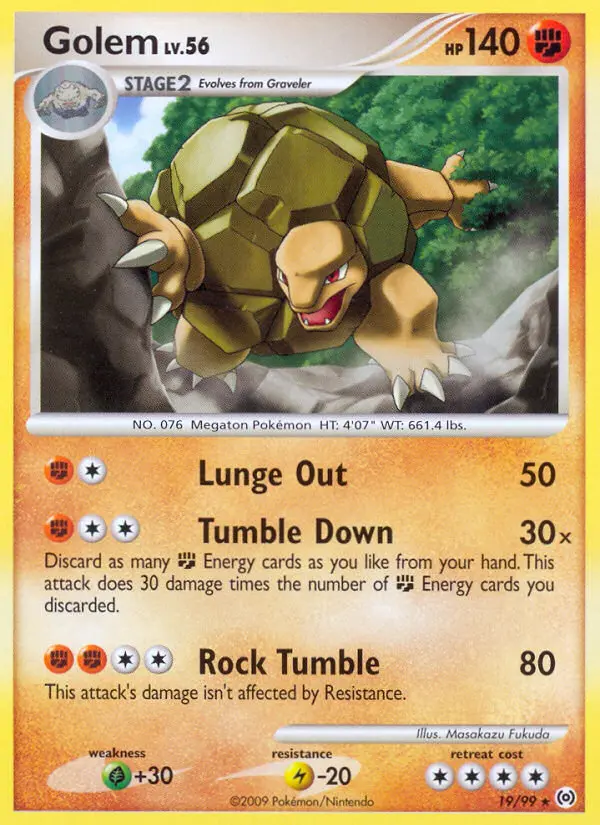 Golem Rare Pokemon card #19 from Arceus