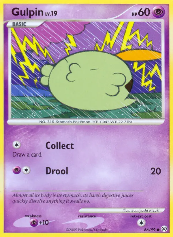 Gulpin Common Pokemon card #66 from Arceus