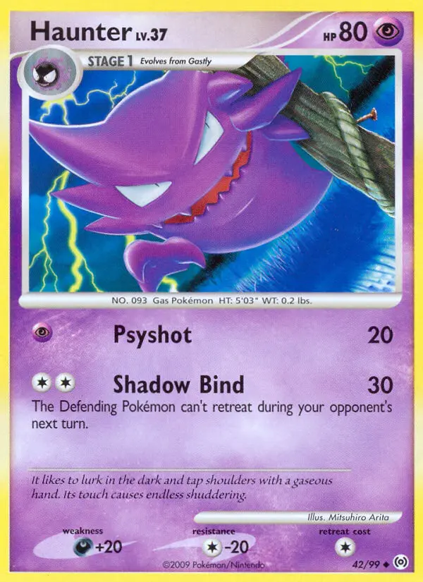 Haunter Uncommon Pokemon card #42 from Arceus