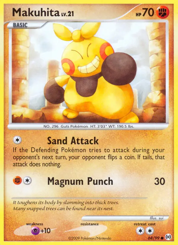 Makuhita Common Pokemon card #68 from Arceus