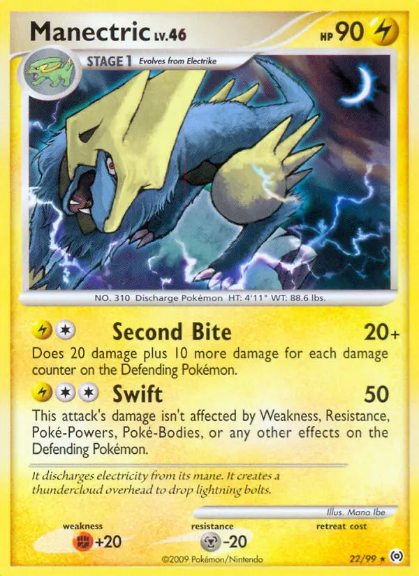 Manectric Rare Pokemon card #22 from Arceus