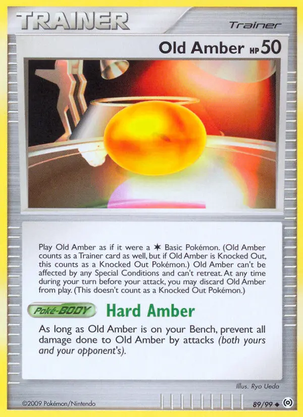 Old Amber Uncommon Pokemon card #89 from Arceus