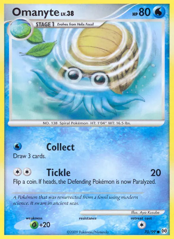 Omanyte Common Pokemon card #70 from Arceus
