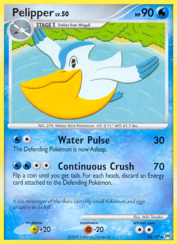 Pelipper Rare Pokemon card #24 from Arceus