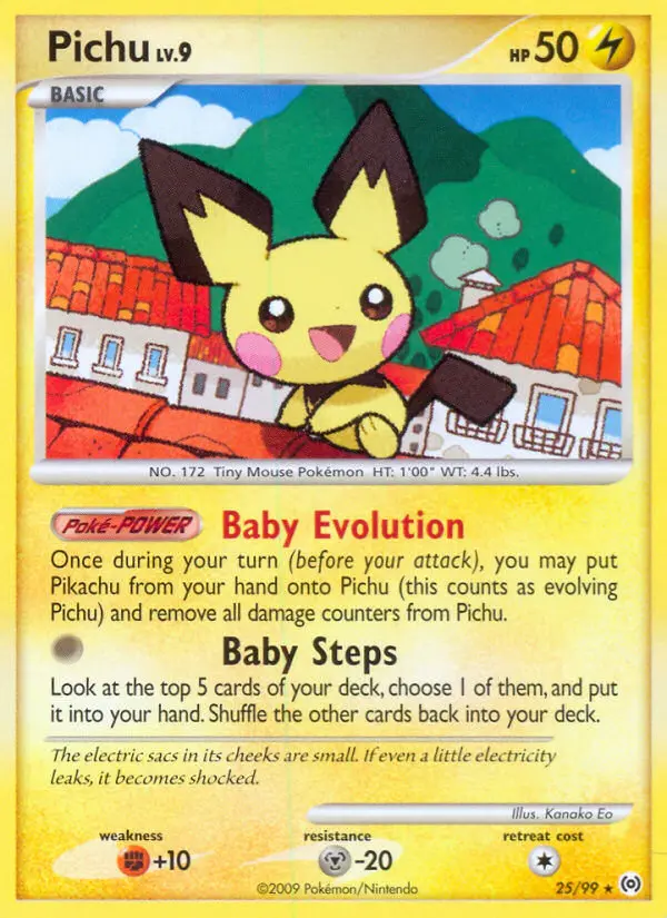 Pichu Rare Pokemon card #25 from Arceus