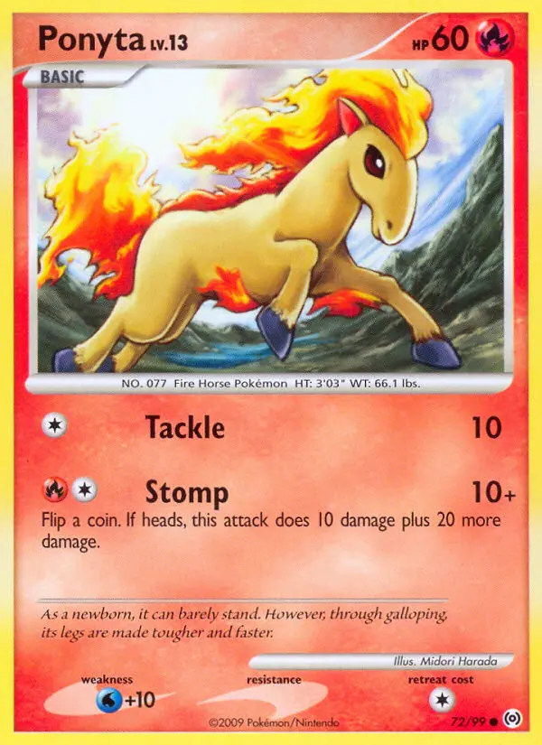 Ponyta Common Pokemon card #72 from Arceus