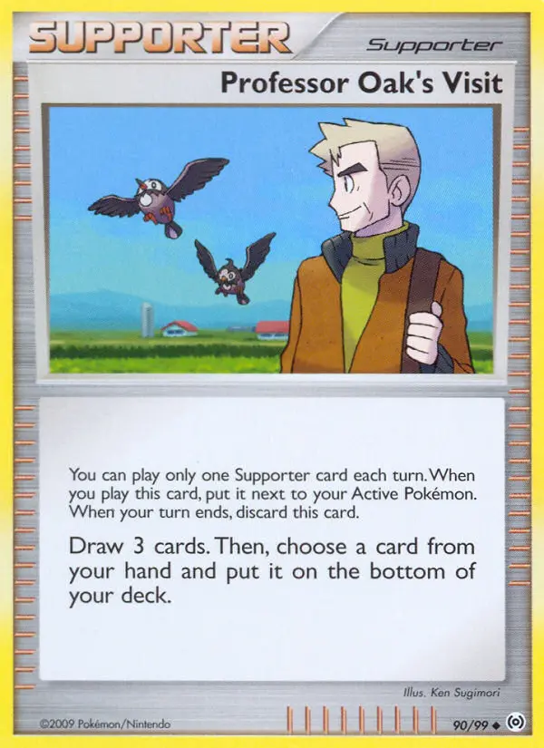 Professor Oak's Visit Uncommon Pokemon card #90 from Arceus