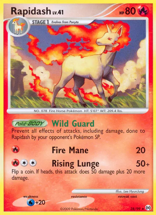 Rapidash Rare Pokemon card #28 from Arceus