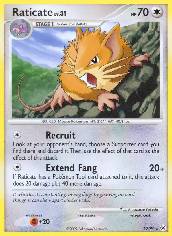 Raticate Rare Pokemon card #29 from Arceus