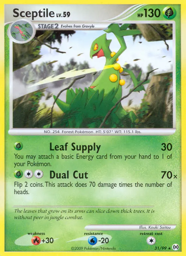 Sceptile Rare Pokemon card #31 from Arceus