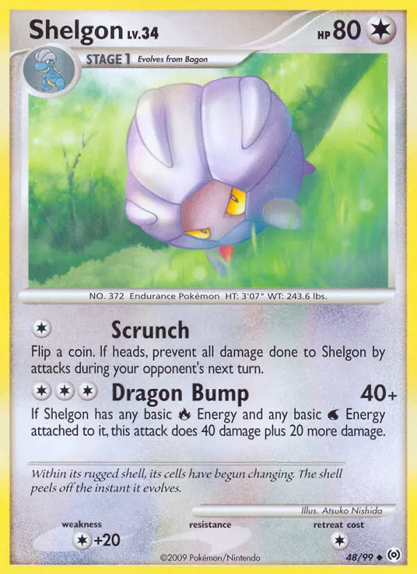 Shelgon Uncommon Pokemon card #48 from Arceus