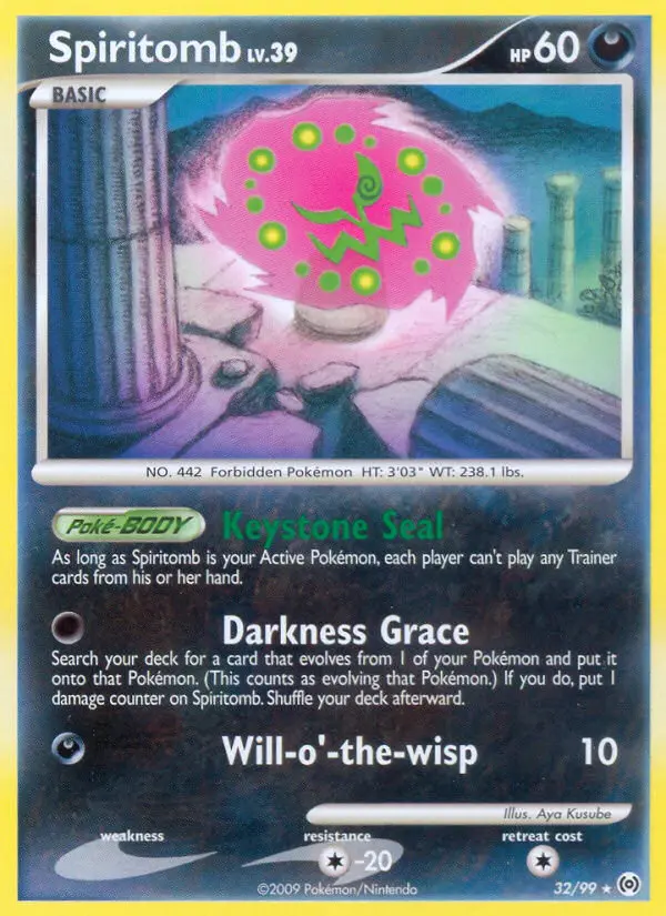 Spiritomb Rare Pokemon card #32 from Arceus