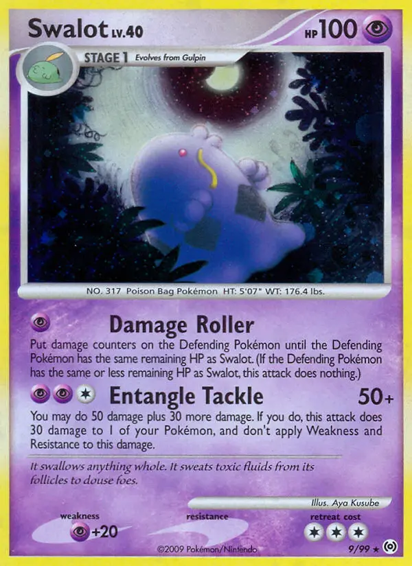 Swalot Rare Holo Pokemon card #9 from Arceus