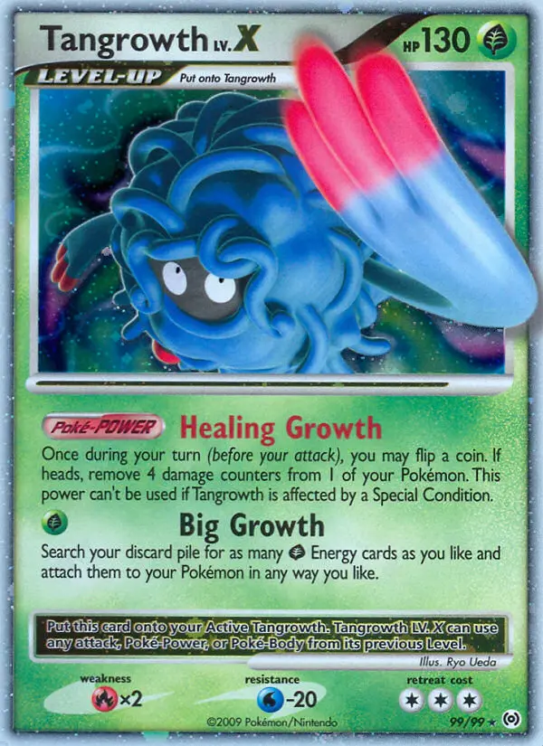 Tangrowth LV. X Rare Holo LV.X Pokemon card #99 from Arceus