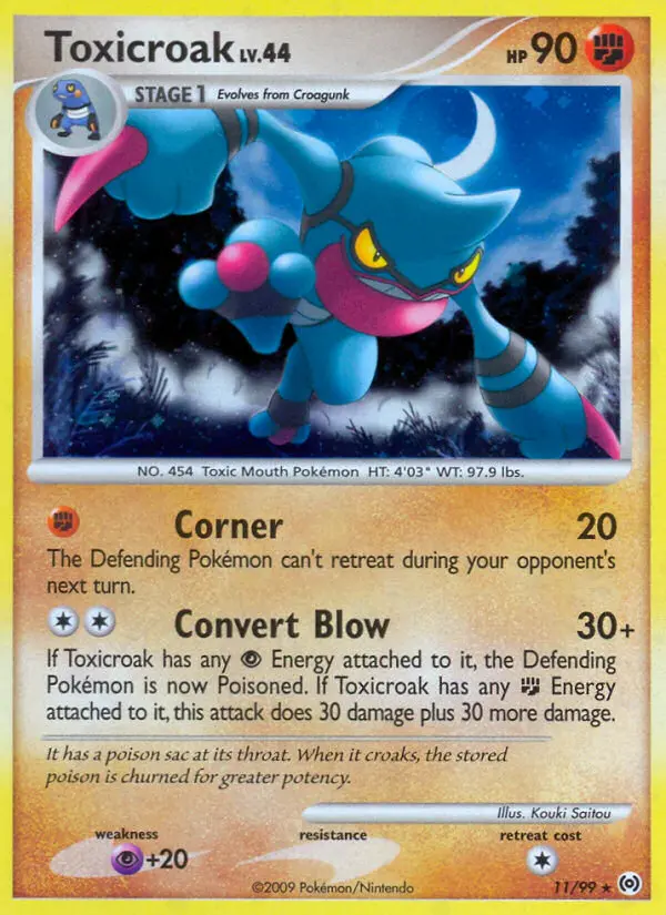 Toxicroak Rare Holo Pokemon card #11 from Arceus