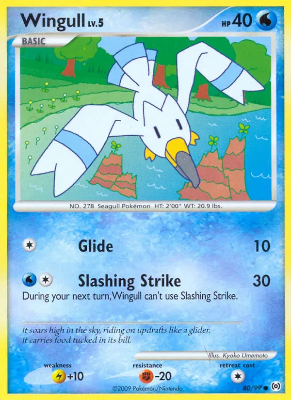 Wingull Common Pokemon card #80 from Arceus