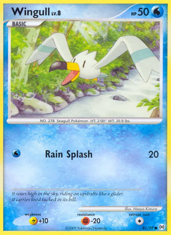 Wingull Common Pokemon card #81 from Arceus
