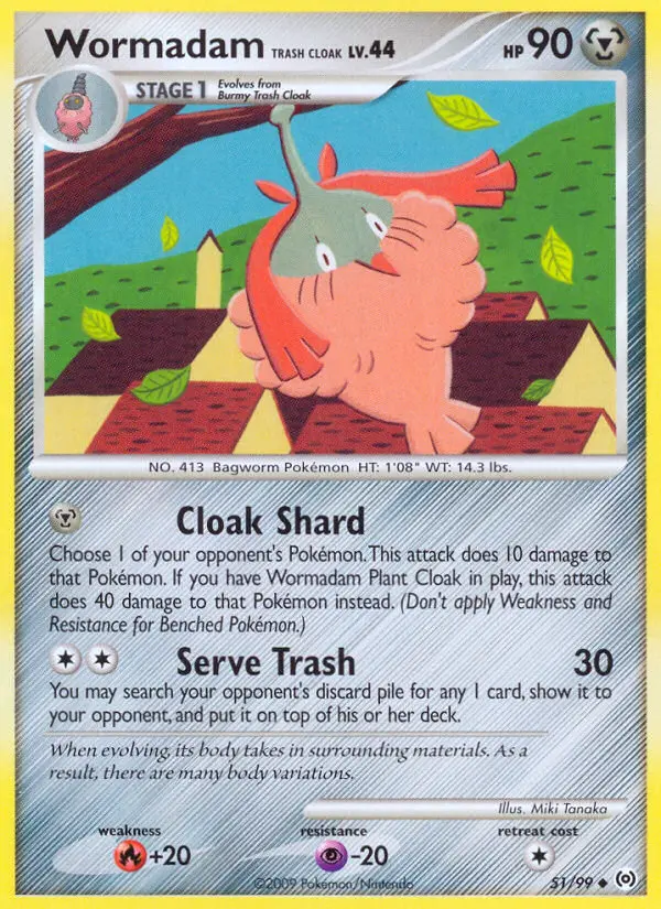 Wormadam Trash Cloak Uncommon Pokemon card #51 from Arceus