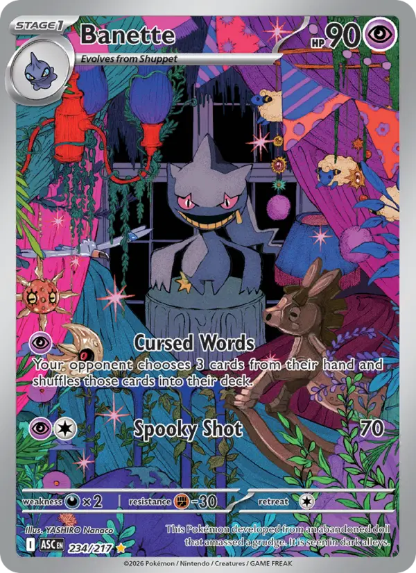 Banette Illustration rare Pokemon card #234 from Ascended Heroes