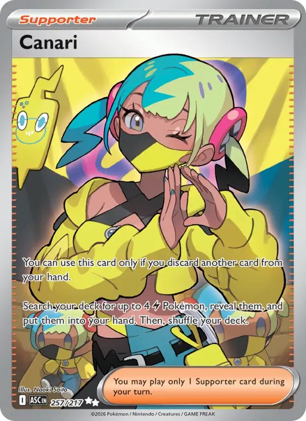 Canari Ultra Rare Pokemon card #257 from Ascended Heroes