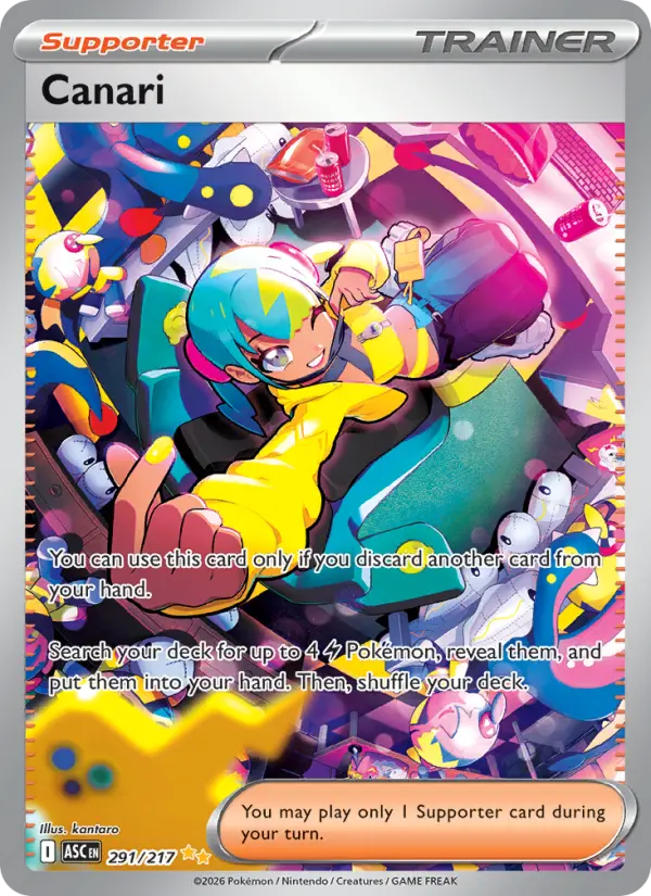 Canari Special illustration rare Pokemon card #291 from Ascended Heroes