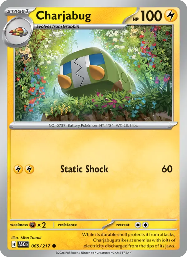 Charjabug Common Pokemon card #065 from Ascended Heroes