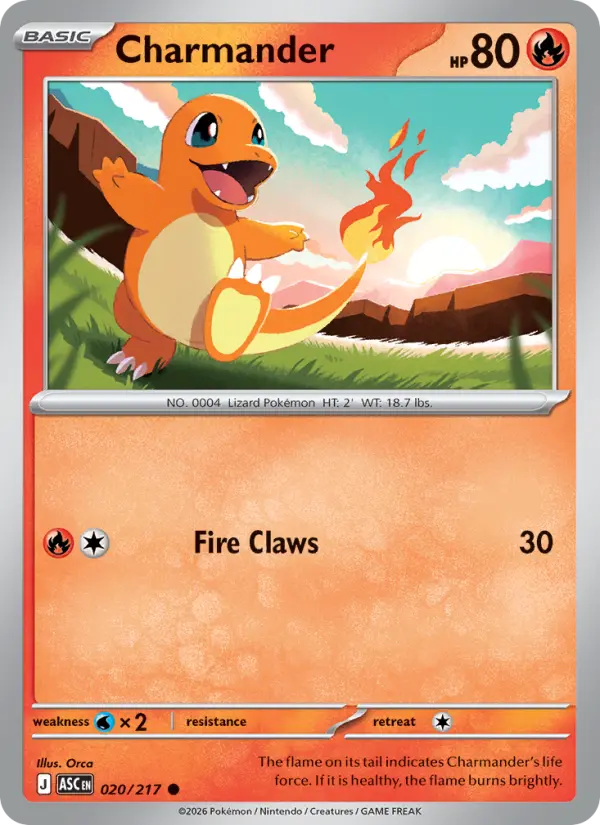 Charmander Common Pokemon card #020 from Ascended Heroes