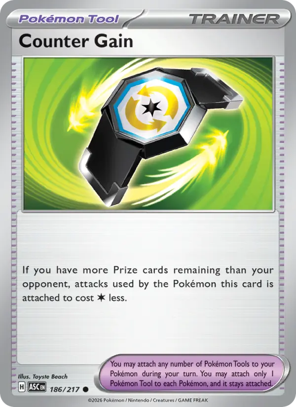Counter Gain Common Pokemon card #186 from Ascended Heroes