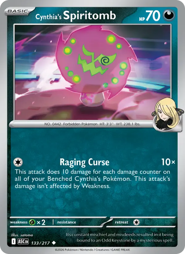 Cynthia's Spiritomb Uncommon Pokemon card #133 from Ascended Heroes