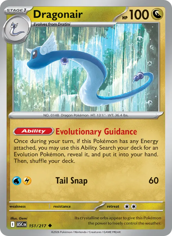Dragonair Uncommon Pokemon card #151 from Ascended Heroes