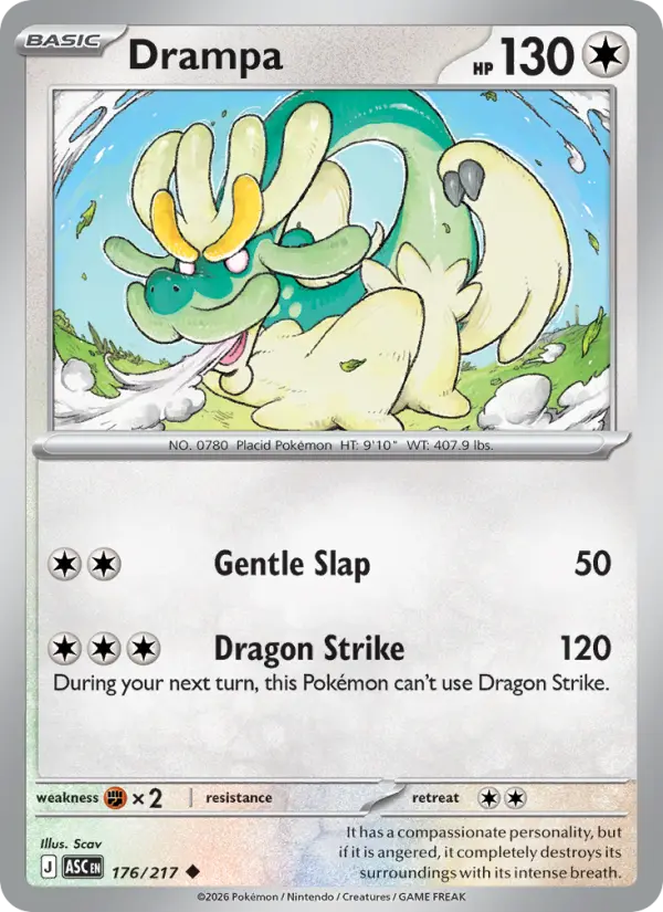 Drampa Uncommon Pokemon card #176 from Ascended Heroes